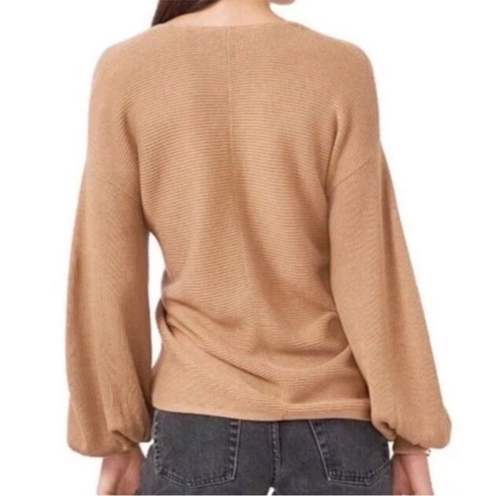 1. State Balloon Sleeve Ribbed Sweater in Oak Tan Size Large - Picture 3 of 9